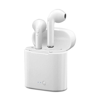 Casti wireless I7s, HBQ I7 Mini, Stereo Bass + Dock Station, Bluetooth 4.1, Alb